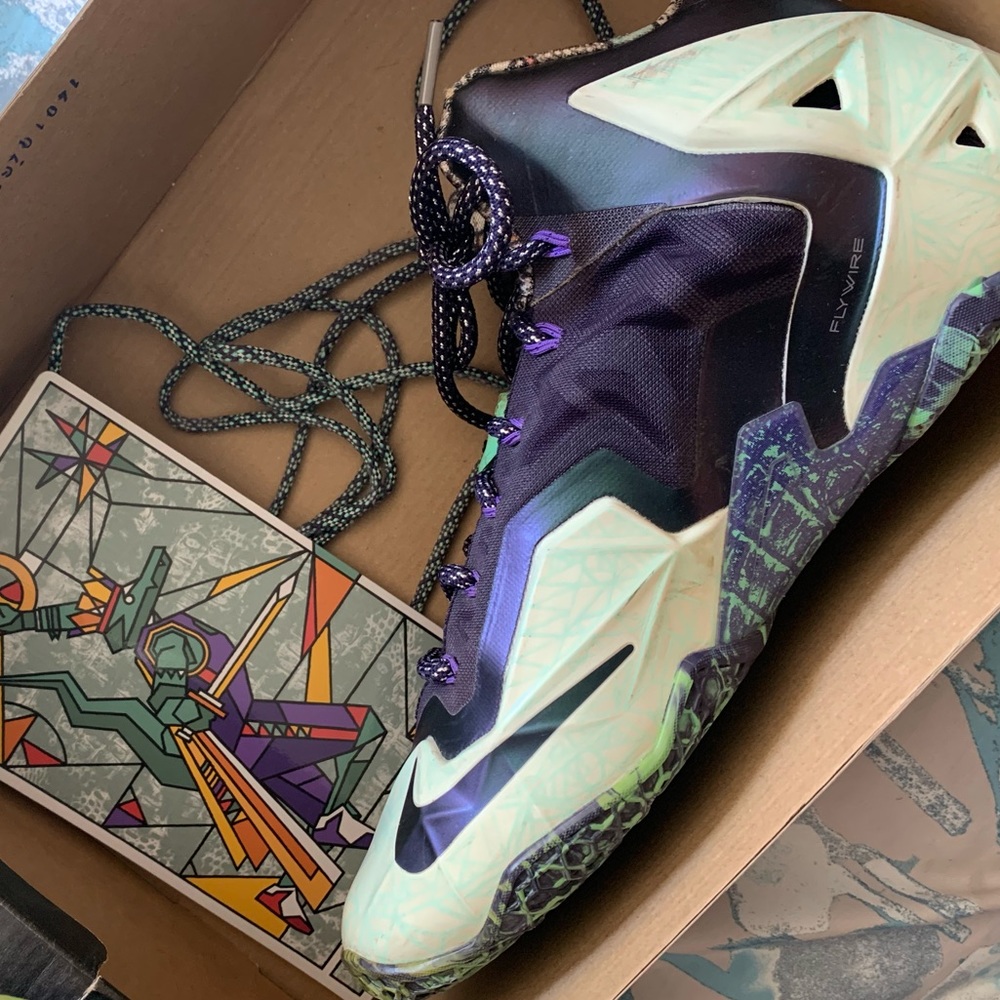 Nike LeBron 11AS Cashmere/Green Glow-PurpleDynasty